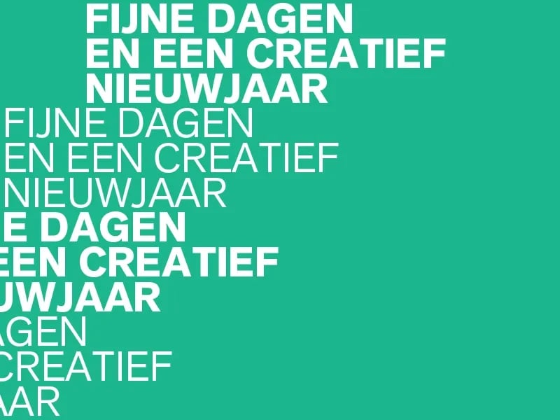 Fijne dagen en een creatief nieuwjaar!